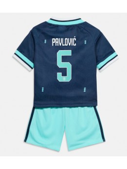 Tyskland Aleksandar Pavlovic #5 Replika Borta Kläder Barn VM 2026 Kortärmad (+ byxor)